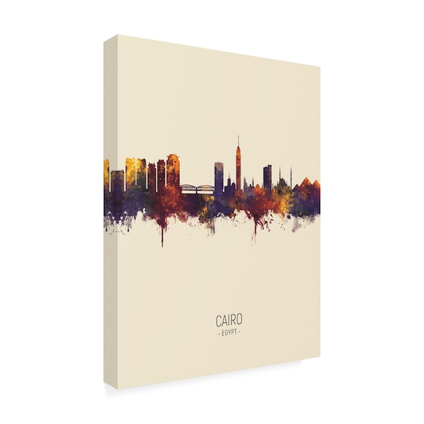 Michael Tompsett 'Cairo Egypt Skyline Portrait III' Canvas Art,35x47